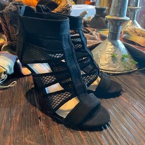Nine West Black Strappy Heels